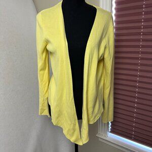 Hampshire studio cardigan sz M butter yellow open‎ waterfall hem long sleeve